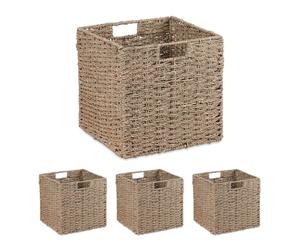 Relaxdays Set di cesti da scaffale in stile vimini