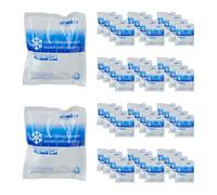 Relaxdays Ghiaccio Istantaneo Termico, 50 Sacchetti HxL: 14,5x12,5 cm, Terapia Freddo, Cuscini Refrigeranti, Blu Bianco, Plastica, Gel