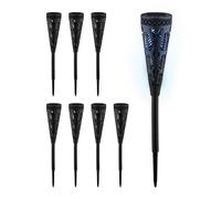 Relaxdays Set di fiaccole solari da giardino