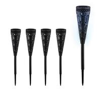 Relaxdays Set di fiaccole solari da giardino