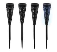 Relaxdays Set di fiaccole solari da giardino