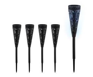 Relaxdays Set di fiaccole solari da giardino