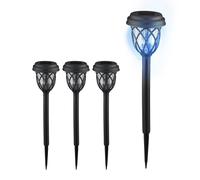 Relaxdays of Pathway Lamps Lampade Solari da Giardino, Set da 4 LED con Effetti di Luce, Sensore di Luminosità, H x D: 42,5 x 10 cm, Nero