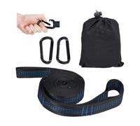 Relaxdays Set di Fissaggio per Amaca, Kit di Sospensione, Altalene, 200 kg, 2 Cinghie per Albero & Moschettoni, Nero