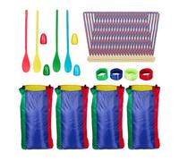 Set giochi per feste bambini Corsa con sacchi e uova 4 giocatori Multicolore