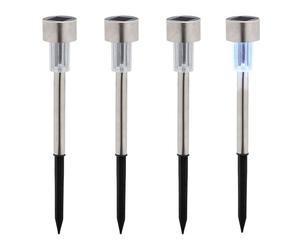 Relaxdays Set di lampade solari da terra argento