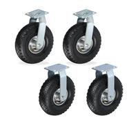 Relaxdays Set di ruote fisse e girevoli 3.00-4