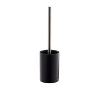 Relaxdays Set di Scopino e Portascopino in Ceramica, per Bagno e WC, Testa Sostituibile, 36 cm, da Toilette, Nero