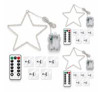 Relaxdays Set di stelle LED con ganci adesivi
