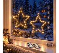 Relaxdays Set di stelle LED con ganci adesivi