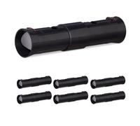 Relaxdays Trappola per Talpe, Set da 7 Dissuasori Cattura Topi Vivi, 2 Aperture di Controllo, Regolabile, Plastica, Nero