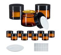 Relaxdays Set di vasetti in vetro per creme 60 ml