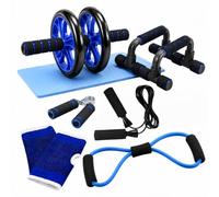 Relaxdays, set fitness da 8 unità, in diverse versioni | con rotella per addominali e parte superiore del corpo, set da allenamento