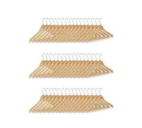 Relaxdays Set 48 Grucce Appendiabiti, in Legno, Stanga Portapantaloni, Gancio Girevole 360°, Forma Antiscivolo, Marrone