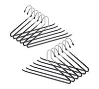 Relaxdays Set 12 grucce appendiabiti per pantaloni antiscivolo, gommate in metallo, salvaspazio, 35 cm, nero