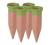 Relaxdays Set Irrigazione a Goccia, 4X Coni Irrigatori Piante, Piantine e Fioriere, Annaffiatura Automatica, Terracotta