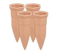 Relaxdays Set Irrigazione a Goccia, Set da 4 Coni per Piante, Innaffiatori per Bottiglie da 1,5 L in Pet, Terracotta