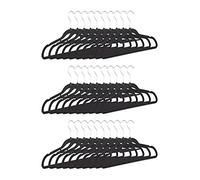 Relaxdays Set L di Grucce Appendiabiti, Set da 30, Velluto Antiscivolo, Asta per i Pantaloni, Gancio Girevole, Nero