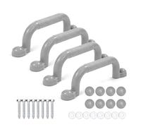 Relaxdays Presine Arrampicata, Set 4, Resistente Fino a 100 kg, per Torre Giochi e Letto a soppalco, plastica Grigia, 24