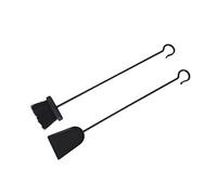 Relaxdays Set per la Pulizia del Camino, 2 pz: Paletta e Scopa per Cenere, Ferro, Nero