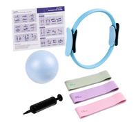 Relaxdays Set Pilates 6:anello,palla,fasce