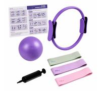 Relaxdays Set Pilates 6:anello,palla,fasce