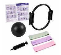 Relaxdays Set Pilates 6:anello,palla,fasce