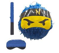 Relaxdays Set Pinata Ninja con mazzo e maschera