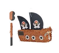 Relaxdays Set pinata pirata con bastone e maschera