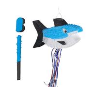 Relaxdays Set Pinata Squalo con mazza e maschera