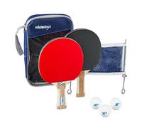 Relaxdays, Set da/per Ping Pong con Palline, Racchette E Rete Unisex-Adulto, Blu, 1 pz