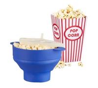 Relaxdays Set popcorn maker blu + 48 sacchetti