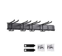 Relaxdays Set portautensili Barra 80 cm con 6 Ganci Regolabili, Antiscivolo, Supporto a Parete in Acciaio Nero