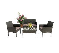 Relaxdays Set rattan 4pz