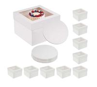 Relaxdays Set scatole torte con finestra & basi