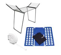 Relaxdays Set stendibiancheria con piega magliette