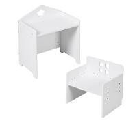 Relaxdays Set Tavolo e Sedia per Bambini con Lavagna Stella, 48.5x38x30 cm, Bianco
