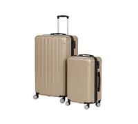 Relaxdays Set valigie, 2 pz S+M, 4 Ruote, ABS, Manico telescopico, Lucchetto, Argento, di