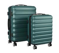 Relaxdays Set valigie, 2 pz (S+M), 4 Ruote, Guscio Rigido, Manico telesc., Lucchetto combinaz.