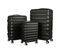 Relaxdays Set valigie rigide 3 Misure, 4 Ruote, Manico telescopico, Lucchetto, Nero 75x48x29 cm