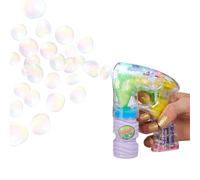 Relaxdays Set da 4 Accessori Pistola a Bolle di Sapone Luci LED, Bubble Gun, Party, Ricarica Liquido da 2 Litri, Colorato