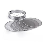 Relaxdays Setaccio da Giardino 5-in-1 Rotondo Ø30 cm con Inserti, Acciaio Inox, per Terra, Ghiaia
