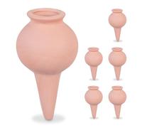 Relaxdays Sfere da Irrigazione a Goccia, Set 6 Coni in Argilla, Annaffiatura Automatica per Piante in Vaso, Terracotta, Ceramica