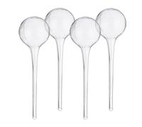 Relaxdays Sfere per Irrigazione, 30x9 cm, Set 4 Irrigatori Automatici per Piante e Fiori in Vacanza, Vetro, Trasparente