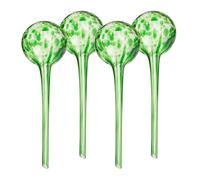 Relaxdays Sfere per Irrigazione, HxD: 30x9 cm, Set 4 Irrigatori Automatici per Piante e Fiori in Vacanza, Vetro, Verde