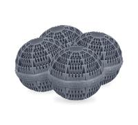 Relaxdays Sfere per Lavatrice, Set da 4 Palle per Lavaggio Senza Detersivo, Alternativa Ecologica Palline Bucato, Grigio, Ceramica