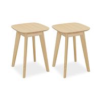 Relaxdays Sgabelli da Pranzo, 2 bambù, Cucina, Ingresso e Bagno, HxLxP: 45,5 x 33 x 33 cm