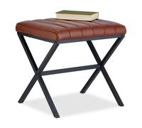 Relaxdays Sgabello con rivestimento in pelle finta