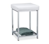 Relaxdays Sgabello con seduta imbottita e ripiano