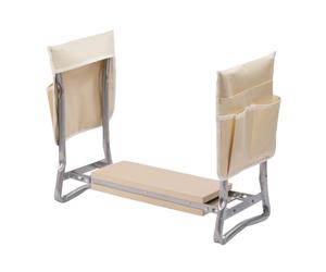 Relaxdays Sgabello da giardino con tasche